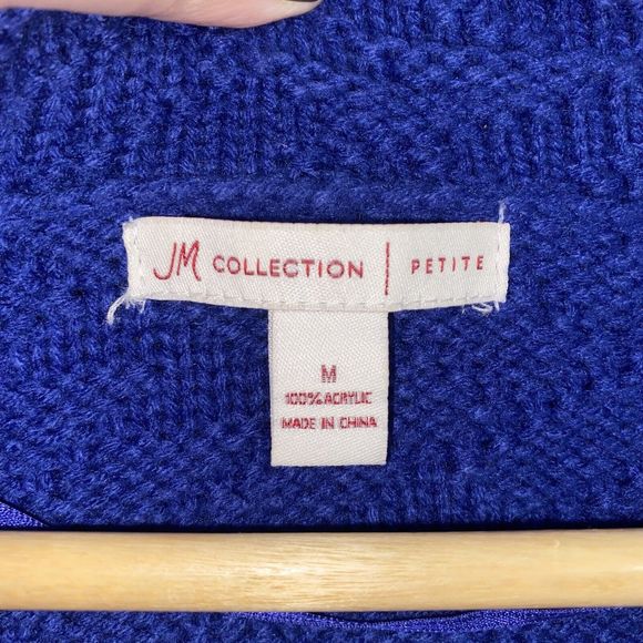 JM Collection Cardigan Women's Medium Blue One Button Jacket - Picture 2 of 7